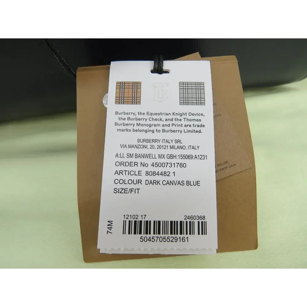 NWT BURBERRY BANWELL BLACK LEATHER CHECK CANVAS HOULDER TOTE BAG $ 1950 - Picture 13 of 13